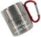 Crealuxe Edelstahltasse mit Karabiner - Herzschlag Fahrrad mit Wunschname - 330ml, Tasse personalisiert, Kaffeetasse, Bürotasse, Metalltasse mit Name