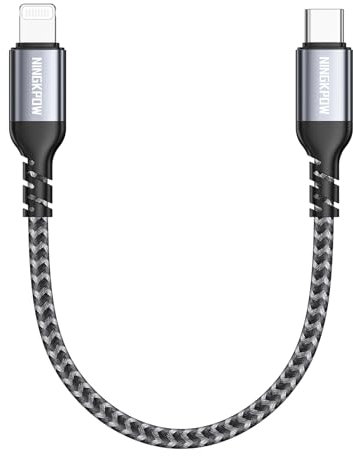 NINGKPOW USB C to Lightning Cable Short 50CM MFi Certified iPhone Charger Cable Nylon Braided PD Fast Charging for iPhone 14 13 12 11 Pro Max Mini XR XS X 8 7 Plus SE 2020