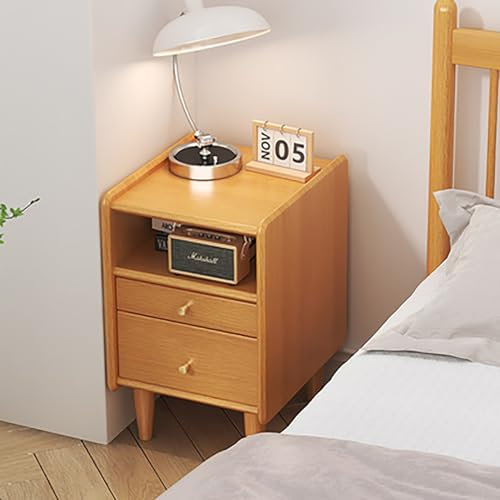 DDJKUAS Nachttische aus Massivholz, Nachttisch mit Schublade, Kleiner Nachttisch für Schlafzimmer (Holzfarbe, Größe: 30 cm) Smooth Sailing