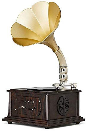 Gramophone phonographe en bois stéréo avec platine vinyle 33/45 tr/min FM AUX USB Sortie Bluetooth 4.2