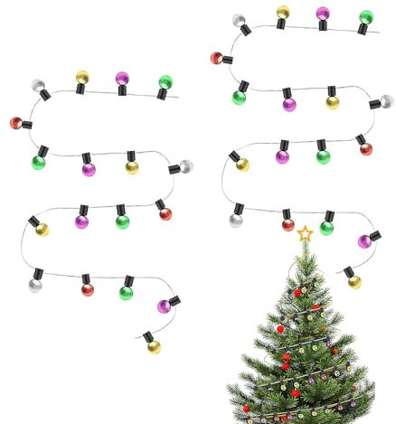 2 Stücke Puppenhaus Zubehör Weihnachten, Wichtel Lichterkette, Miniatur Lichterkette, Wichtel Zubehör Lichterkette, Für Weihnachtsdeko Puppenhaus Möbel, Kinder Geschenk(100cm)