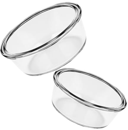 UTHCLO Glass Salad Bowl Set of 2 Oven Proof Reusable Large Size for Air Fryer Accessories Meal Prep Containers Glass Food Container Home Serving Elegant Tableware Present for Housewarming
