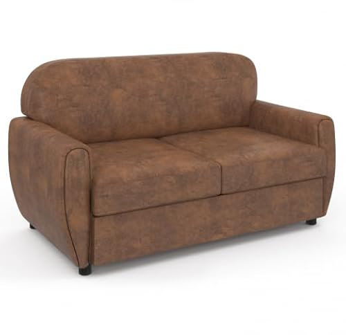 IDMarket - Sofa rechts, 2-Sitzer, Club, Vintage, Gaston, Dunkelbraun, Antik-Effekt
