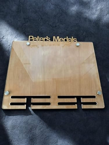 Medaglia con nome personalizzato e porta foto, in legno di quercia