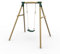 Plum Play Kids Outdoor Wooden Round Pole Swings with Ground Anchors Included - Suitable for up to 50kg per accessory - Up to 5 year Warranty (Single Green Bush Baby)