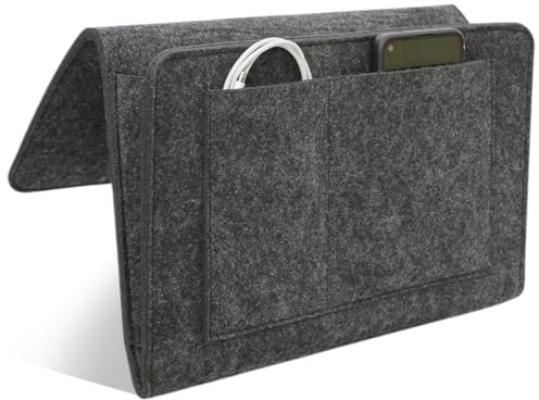 Betttasche zum Einhängen, mit Flaschenhalter Anti-Rutsch Aufbewahrungstasche, Bett Organizer EinhäNgen, Betttasche Zum EinhäNgen Dickerem Filz Rutschfeste Mit Schnalle Baby Kinder