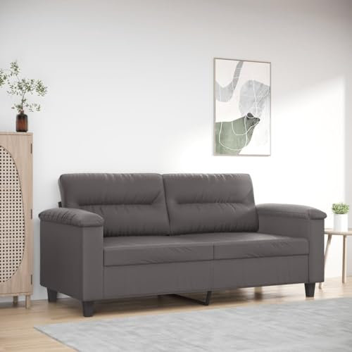 MOBCANT 2-Sitzer-Sofa Grau 140 cm Kunstleder Schlafsofa Modulares Sofa Polstergarnitur Schlafcouch für Wohnzimmer Wohnung Schlafzimmer Empfangsraum