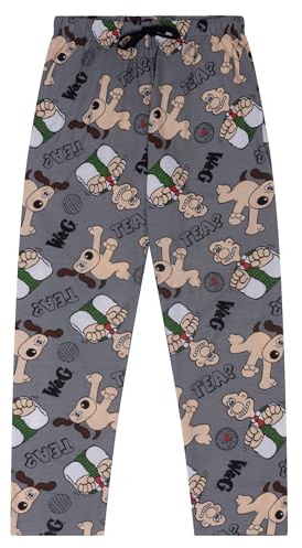 Wallace & Gromit - Feathers McGraw 100% Cotton Mens Lounge Trousers All Over Print Pyjama Bottoms, McGraw, Black