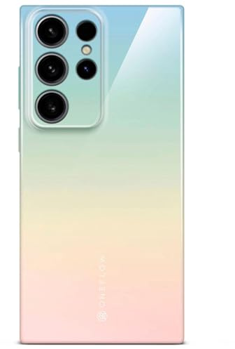 ONEFLOW Splash Cover für Samsung Galaxy S24 Ultra Hülle mit Design Muster, Handy Schutzhülle mit Kameraschutz, Case Bedruckt extra dünne Handyhülle, Mint Beige Rosa Verlauf