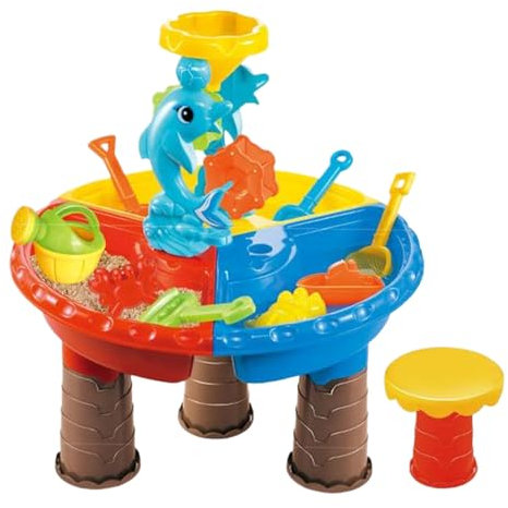 Bvizyelck Tavolo da Sabbia E Acqua per Bambini, Tavolo da Gioco Sabbia E Acqua, Giochi da Sabbiera Esterno E Giardino con Accessoria, Giochi da Esterno E Giardino per Bambini E Bambine