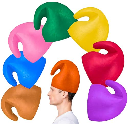 ITMNMNL 8 Stück Zwergenmützen,Partyhut Erwachsene,Schlumpf Mütze,Weihnachtsmütze,Weihnachtsmützen,Lustiges Kostüm Bunte Zipfelmütze Zwerg Kostüm Wichtelmützen für Erwachsene Mädchen Jungen Zubehör