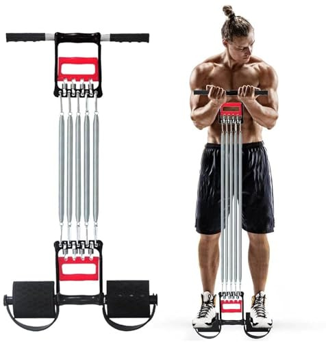 Bauch-Trimmer, Handgreifer, Brust-Expander, 3-in-1, Klimmzugstangen, Federtrainer, elastisches Sit-Up-Zugseil, Heim-Fitnessgeräte