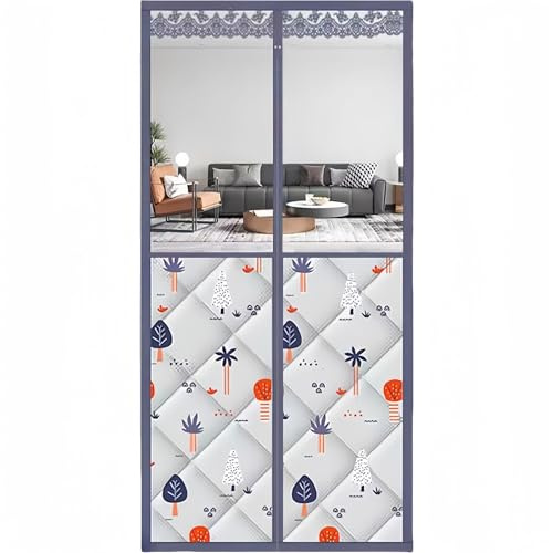 Rideau thermique pour porte, Rideau de porte d'entrée coupe-vent et insonorisant for l'hiver, housse isolante contre le froid la chaleur en hiver(D,210 * 210CM)