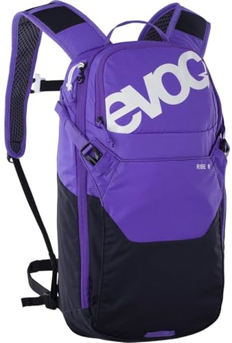 EVOC RIDE 8 Rucksack, violet - black | Fahrradrucksack, Trekkingrucksack für Trails & andere Aktivitäten, Backpack mit cleverem Taschenmanagement