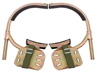 Steigeisen-Set for Elektrikermasten, Steigeisen aus Stahl for Monteure, 1 Paar Fußschnallen for Elektriker, verstellbare Kletterausrüstung for Glatte Masten(250mm/9.84in)