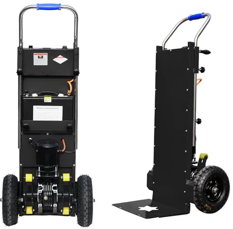 carrello saliscale elettrico, Carrello Elettrico da 1500 W Scaletta Elettrica con Capacità di Carico di 400kg, Carrello per Sacchi Oggetti Pesanti Su e Giù Scale per Déménagement Magazzino