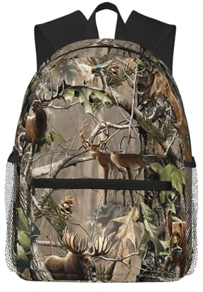 ASFgda Klassischer Rucksack für Reisen, Wildtiere, Jagd, Hirsch, Bär, Elch, Schulrucksack, wasserdicht, lässiger Tagesrucksack für Uni/Reisen/Arbeit