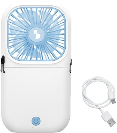 BEPER P206VEN411 Mini Ventilatore Ricaricabile Pieghevole con Powerbank – Ventilatore Portatile USB-C 3 Velocità, Autonomia fino a 10 Ore, con Cordino da Collo
