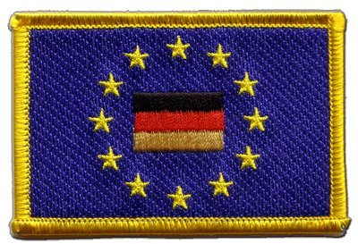 Flaggenfritze Flaggen Aufnäher Europäische Union EU mit Deutschland Fahne Patch + gratis Aufkleber