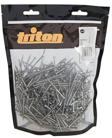 Triton 703052 Edelstahl-Taschenlochschrauben mit Flachkopf und Grobgewinde 8 x 2 Zoll, 500er-Pack, Mehrfarbig