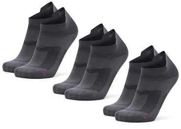 DANISH ENDURANCE 3 o 5 Paia Calzini da Running Uomo Donna Corti, Calze da Corsa Anti Vesciche, Tecnici e Sport, 3 x Grigio, EU 43-47
