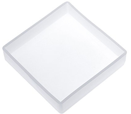 SimpleLife Stampo in Silicone Fai da Te rettangolo Quadrato Exopy Resina Specchio Artigianato Gioielli Decorazione (Bianco 10x10 cm)