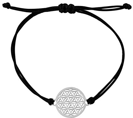 Nuoli® Blume des Lebens Armband Damen Silber (14-20 cm verstellbar) Lebensblume Armbändchen für Frauen & Mädchen