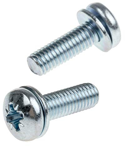 RS PRO Kombischraube mit Unterlegscheibe Feder-, M5 16mm Pozidriv Stahl Glanzverzinkt, Packung a 100 Stück