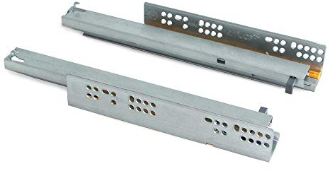 Emuca Satz versteckte Führungen für Schubladen, Rollschub, 300 mm, Vollauszug, sanftes Schließen, Verzinkt