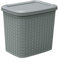 JVL 13-363GY Knit Design Loop Plastic Storage Box 10L, 21D x 29W x 27H cm, Grey, One Size