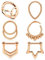 Mayhoop 6 Pièces 16G Piercing Nez Anneaux Piercing Septum Clicker Or Rose Acier Chirurgical Piercing Daith Helix Lèvre Bijoux de Piercing 8mm