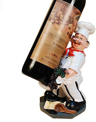 Panalaka Happy Chef Weinregal Wein-Halter-Regal Resin Praktische Skulptur Wein Stand Heim Dekoration Innen Crafts (Color : C)