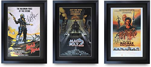 HWC Trading A3 FR Mad Max Filmposter-Kollektion mit Mel Gibson signiertem Autogramm, Film, Geschenke, Foto-Bild-Display