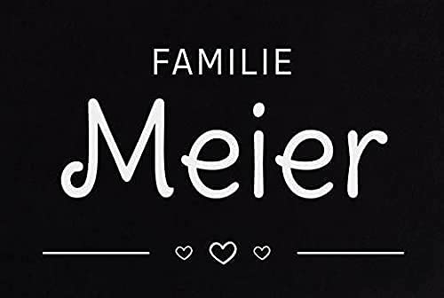 Personalisierte Fußmatte | Fußmatte Familie personalisiert | Fußmatte für Paare & Familien | Heimathafen | Herzdesign (Familie #4)