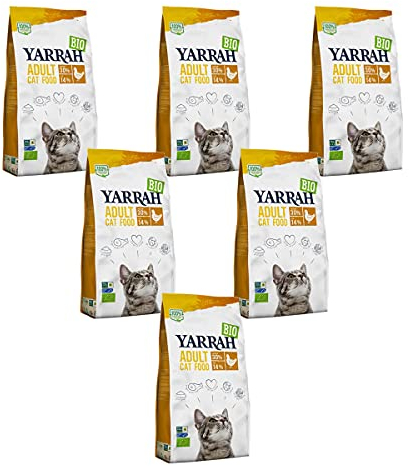 Yarrah - Trockenfutter mit Huhn für Katzen Bio - 0,8 kg - 6er Pack