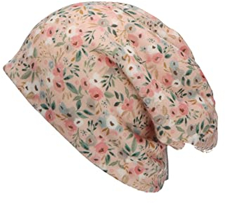 Sterntaler Baby Mädchen Beanie Baby Slouch-Beanie Blumen Mütze - Beanie Baby, Kinderbeanie - gefüttert mit Baumwollfleece - rosa, 49