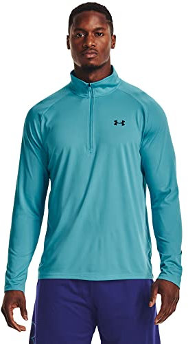 Under Armour Men's Tech 2.0 1/2 Zip Warmup Tops, (433) Glacier Blue/Black, M