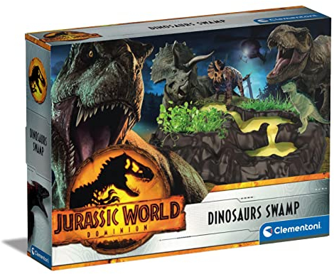 Clementoni Jurassic World 3 Dino-Landschaft Dinosaurier-Sumpf - Kreativer Baukasten zum Gestalten Einer urzeitlichen Landschaft - Für kleine Forscher ab 6 Jahren 19206