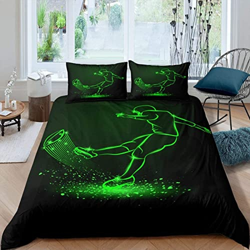 okoikfc Fluoreszierender Handball Bettwäsche 155X200 Bettbezug Set Für Kinder Jungen Mädchen Tiermuster Betten Set Microfaser Bettbezüge + 2 Kissenbezug 80X80 cm