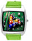 Quadratische Armbanduhr aus grünem Leder für Poolspiel-Fans