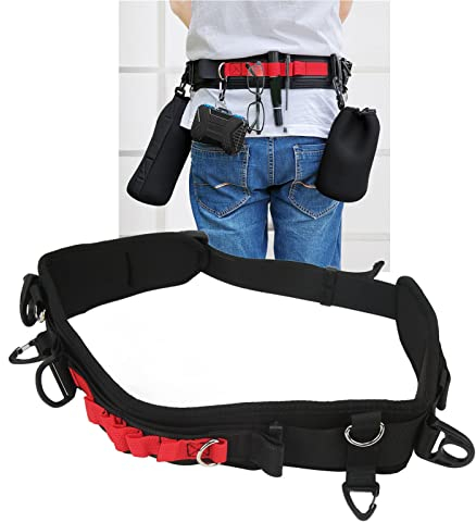 Cinturón Utilitario para Cámara, Correa de Nailon para Fotografía con Gancho, Patito en D Doble, Cinturón Ajustable para Soporte de Cámara para Trípode Colgante, Monopie, Funda para Cámara, Funda para