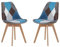 EGOONM 2er Set Skandinavischen Esszimmerstühlen, Gepolstert, Retro-Stühle, für Küche/Bürostuhl mit Beinen aus Massivem Buchenholz (Blau)