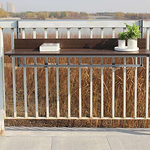 CAZARU Klappbarer Wand-Klapptisch, Metallhalterung, einfacher Hängetisch, Klapptisch, Büro-Esstisch, kann für Balkongeländer im Freien verwendet Werden (60 x 37 cm/24 x 14,6 Zoll) Interessantes Leben