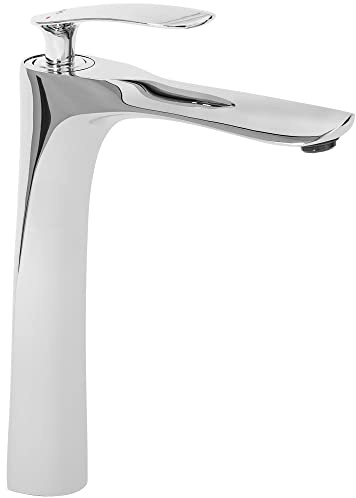 Rea Waschtischarmatur ORBIT CHROME HIGH Wasserhahn Bad Badarmatur aus Messing Armatur für Waschbecken Badezimmer Mischbatterie Waschbecken Einhebel (Chrom)