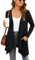 Yommay Damen Strickjacke Elegantes lässiges langärmeliges Top mit Taschen Leichte Cardigan Winterjacke,Schwarz,Mittel