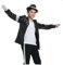 Shuanghao Kostüme Anzugjacken Jacket Top+Hat+Glove 3PS für Erwachsene Kinder Weihnachten Halloween Cosplay Puppe Partys Tänze Retro Punk Männer Frauen Mäntel Outfits Kleidung (Schwarz 170cm)