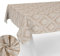 Stoff Tischdecke Textil Tischwäsche Tischtuch Baumwolle Polyester abwaschbar Uni Ornament Damast Jacquard Gewebe waschbar Barock Beige 100x140cm Schnittkante