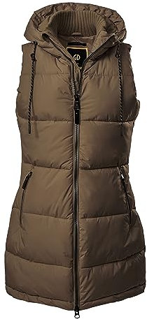G.I.G.A. DX Damen Steppweste/Funktionsweste in Daunenoptik mit Kapuze GW 30 WMN QLTD VST, camel, 48, 38790-000