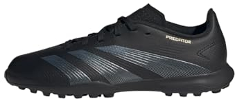 adidas Predator League J Football Boots Turf, Scarpe da Calcio Unisex-Adulto, Core Black/Carbon/Gold Metallic, 35 EU