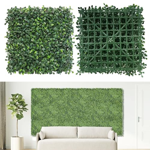 NETAP Muro di erba, 25,4 x 25,4 cm (12 pezzi) pannelli di bosso artificiale da parete per interni giardino sfondo per interni ed esterni decorazione piante